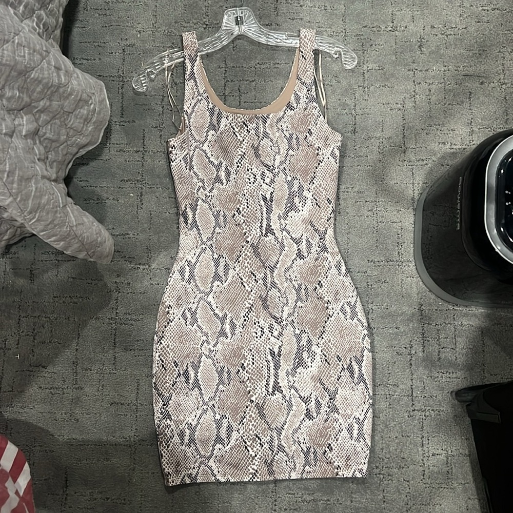 Snake Print Body Contour Dress
